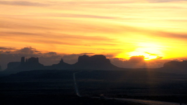 Time-lapse Clouds at Sunrise over Monument Valley
