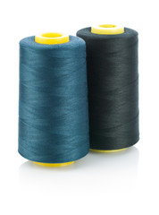 rolls of dark string isolated