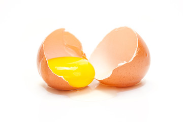 Broken chicken egg