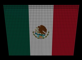 Stacks of containers with Mexican flag illustration
