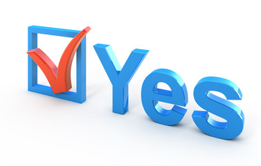 Voting concept 3d illustration isolated on white