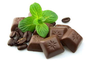 Segments of chocolate