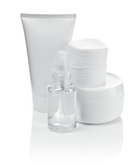 white cosmetical set isolated