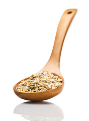 wooden spoon with cereals