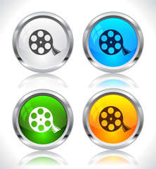 Metal web buttons. Vector eps10.