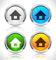 Metal web buttons. Vector eps10.