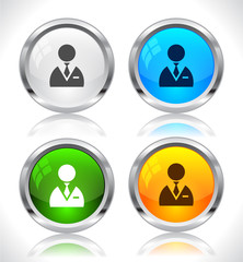 Metal web buttons. Vector eps10.