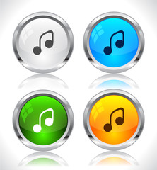 Metal web buttons. Vector eps10.