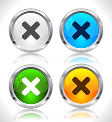 Obraz premium Metal web buttons. Vector eps10.
