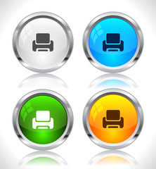 Metal web buttons. Vector eps10.