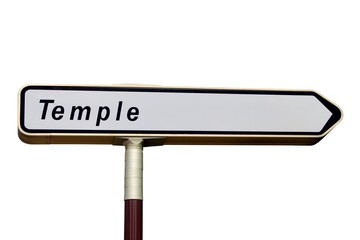 Panneau directionnel ' temple '