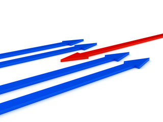 Opposition concept over white background