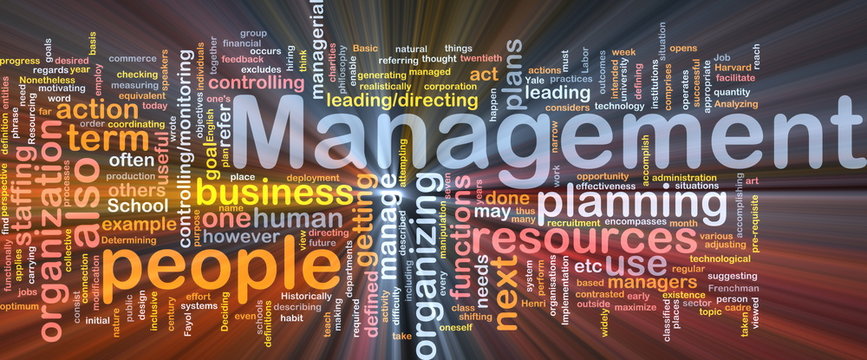 Management is bone background concept glowing