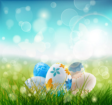 Beautiful Easter Background, Vector Illustrator.