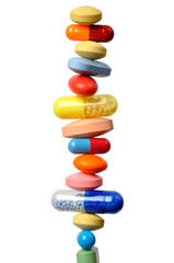 Stack of pills and capsules