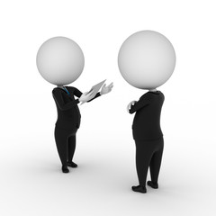 3d rendered illustration of two business guys