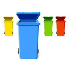 Colorful recycling bins