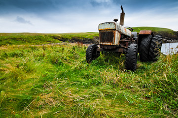 Old farmers tractor