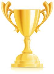 Gold cup isolated on white