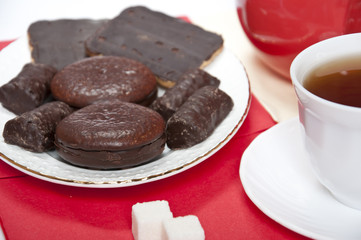 Sweets for tea, biscuits, cakes and chocolates