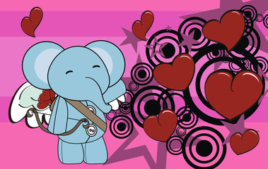 elephant cupid cartoon background