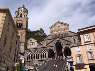 Obraz premium The Duomo or cathedral in Amalfi in Campania,Southern Italy
