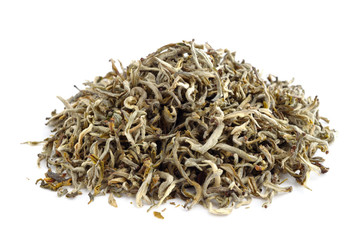 Pile of air-dried green chinese tea