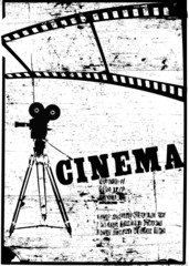 film cinema and black camera poster
