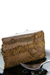 Slice of chocolate cake