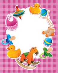 vector frame with children toys