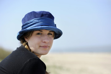 outdoors portrait of beautiful young woman