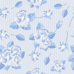 seamless roses blue