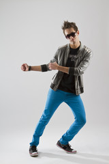 Cool guy is dancing