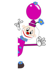 Fototapeta premium Clown mit Luftballon