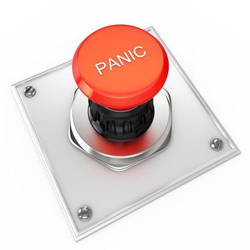 3d Red Panic Button