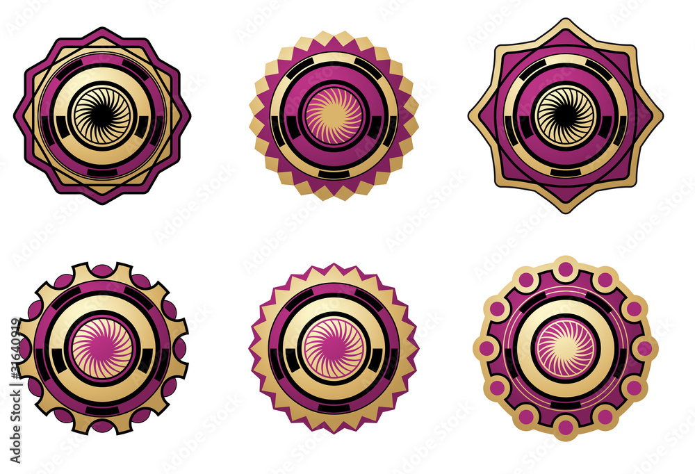 Wall mural set of labels