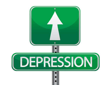 depression illustration sign isolated over a white background