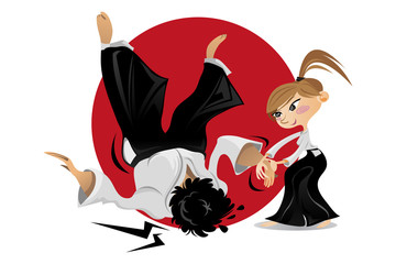 Aikido Martial Art - obrazy, fototapety, plakaty
