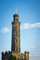Fototapeta na wymiar Tower in Calton hill in Edinburgh