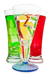 Colourful cocktail in glasses