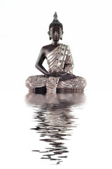 bouddha et son reflet dans l'eau