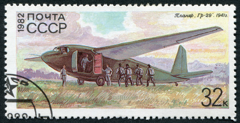 Postage stamp USSR 1982: Soviet military glider Gr-29