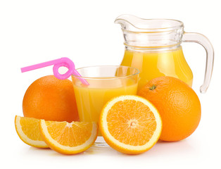 orange juice and fruit
