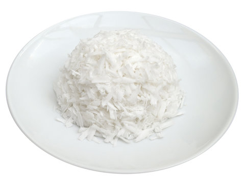 Grated Coconut on a Plate