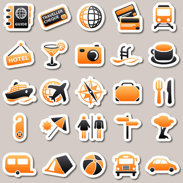 Travel Orange Stickers