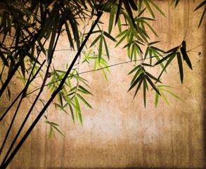 Bambous, style estampe vintage