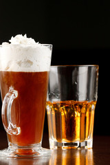 Irish coffee with whiskey