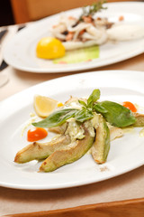 fish with avocado