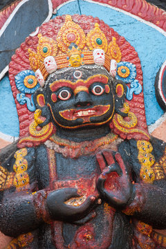 Kala Bhairava, deity of Newars, Durbar Square, Kathmandu, Nepal