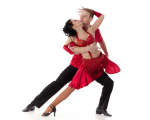 Dancing young couple.